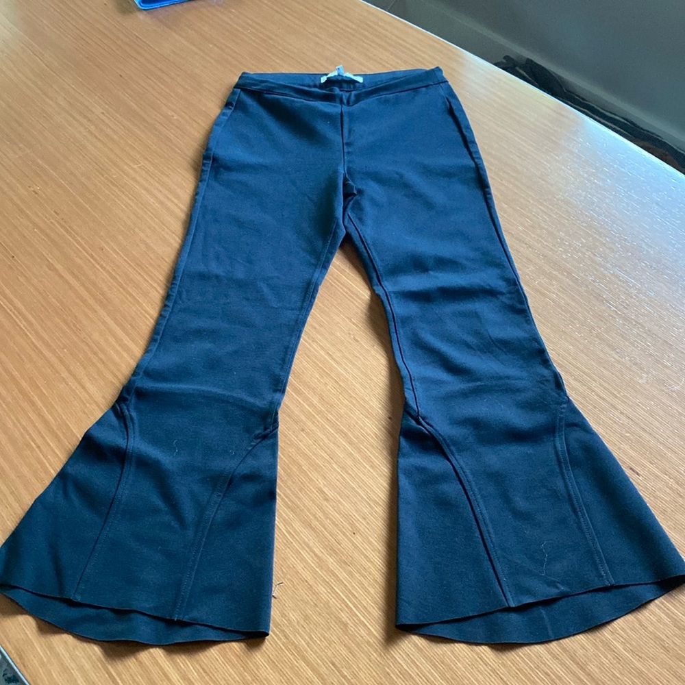 Ella moss pull on stretchy ponte pant with cropped flare legs